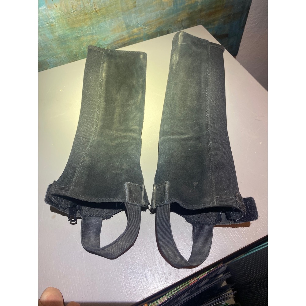Ariat Scout Chap ST Black Leather Equestrian Half Chaps 10035225 Size ST - Picture 2 of 3